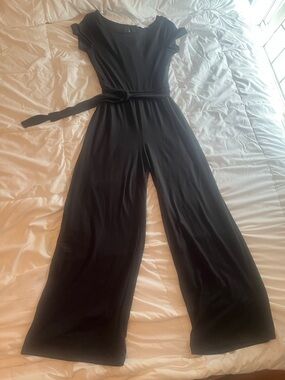 Threads 4 Thought Black Wide-Leg Jumpsuit with Waist Tie